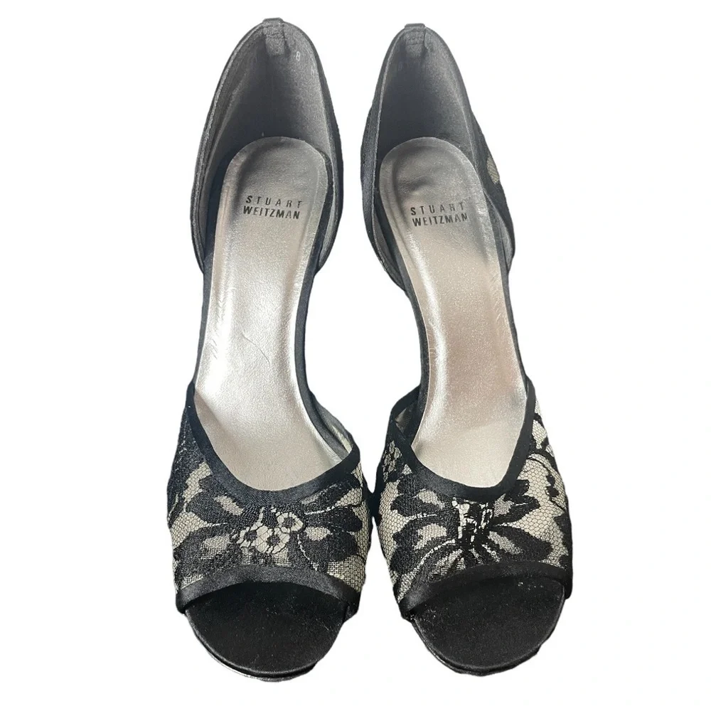 Stuart Weitzman, Black lace heel - Picture 2 of 9